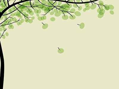 Khung ảnh nền powerpoint màu xanh mát cùng với tán cây nghệ thuật