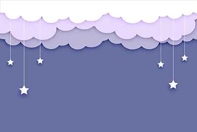 Khung ảnh nền powerpoint với bối cảnh những ngôi sao treo lơ lững trên những tầng mây