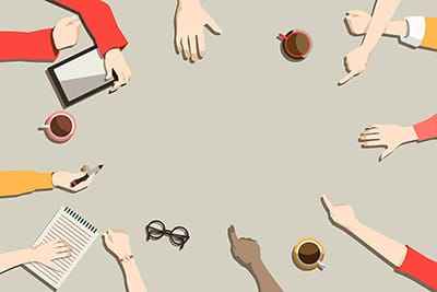 Khung ảnh nền powerpoint trang trí bởi những cánh tay