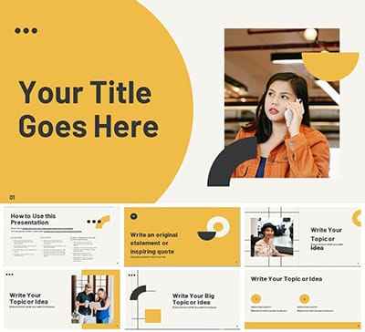 Mẫu Slide powerpoint thiết kế với phong cách công sở và tông màu vàng cam