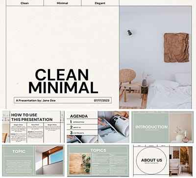 Mẫu Slide powerpoint thiết kế với tông màu kem và phong cách hiện đại