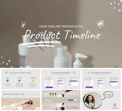 Mẫu Slide powerpoint thiết kế trong lĩnh vực mỹ phẩm với tông màu trắng xám