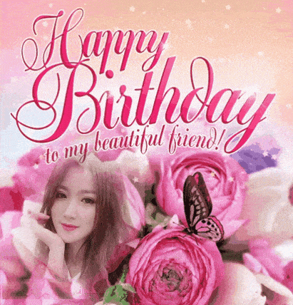 Tạo ảnh động với hoa hồng và con bướm bay chúc mừng sinh nhật