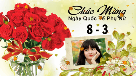 Tạo ảnh động bó hoa hồng, hoa nhân tạo chúc mừng ngày mùng 8 tháng 3