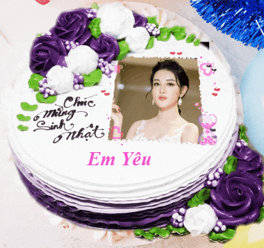 Viết tên và ghép ảnh lên chiếc bánh kem tạo ảnh động online