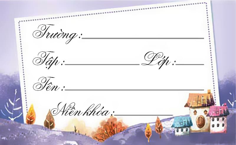 Tạo nhãn vở với Lâu đài cổ nên tím