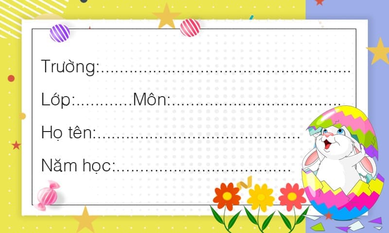 Tạo nhãn vở hình sticker quả trứng và thỏ con