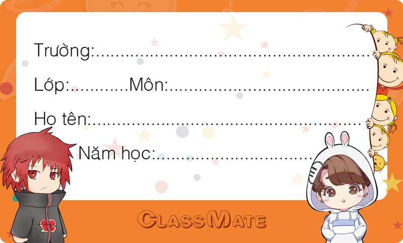 Tạo nhãn vở sticker anime cute và những em bé tinh nghịch