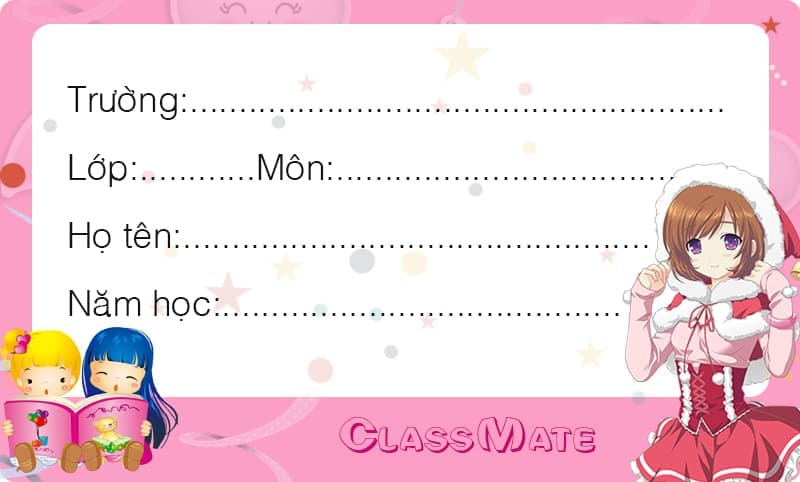 Tạo nhãn vở màu hồng với cô công chúa xinh đẹp