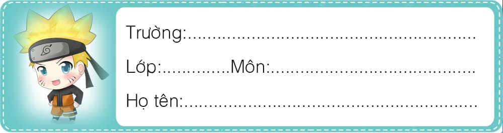 Tạo nhãn vở dài phía dưới trang màu xanh ngọc