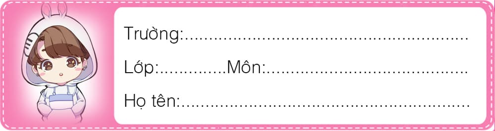 Tạo nhãn vở dài phía dưới trang màu hồng và nhân vật anime