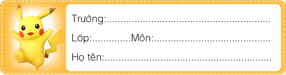 Tạo nhãn vở dài phía dưới trang màu vàng cam