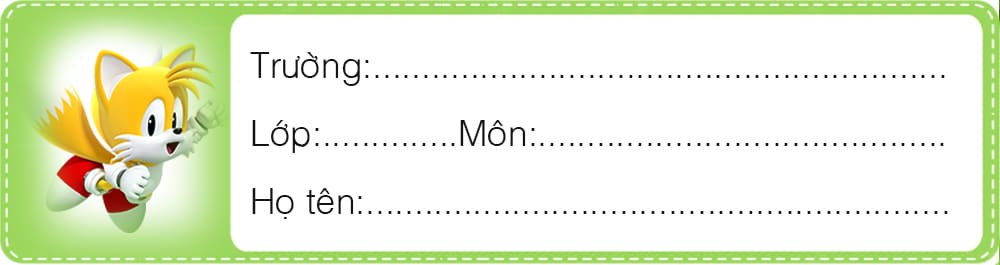 Tạo nhãn vở dài phía dưới trang màu xanh lá cây đẹp