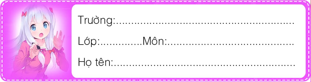 Tạo nhãn vở dài phía dưới trang màu tím và nữ xinh anime