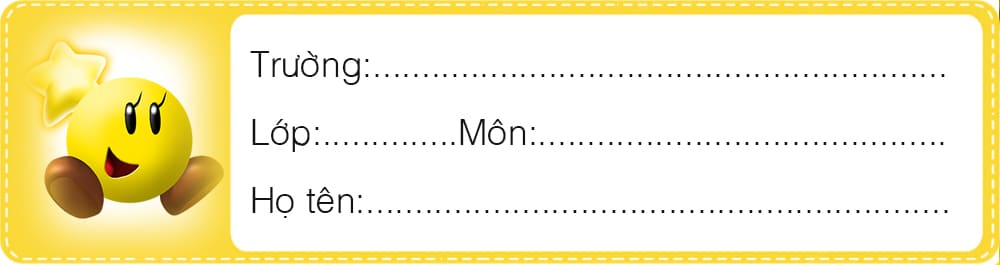 Tạo nhãn vở dài phía dưới trang màu vàng rực rỡ