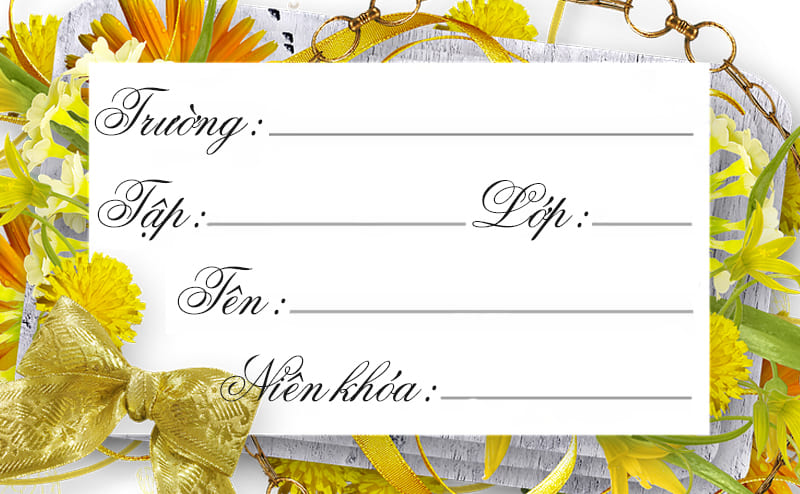 Nhãn vở hình chiến Nơ xinh xắn