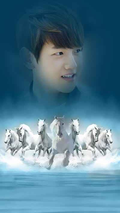 Ghép ảnh tạo hình nền điện thoai những chú ngựa bạch mã dũng mãnh