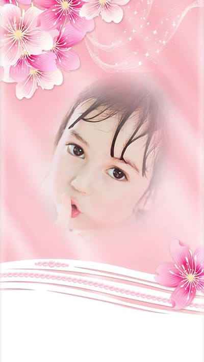 Tạo hình nền điện thoại với khung nền hồng và hoa văn nghệ thuật