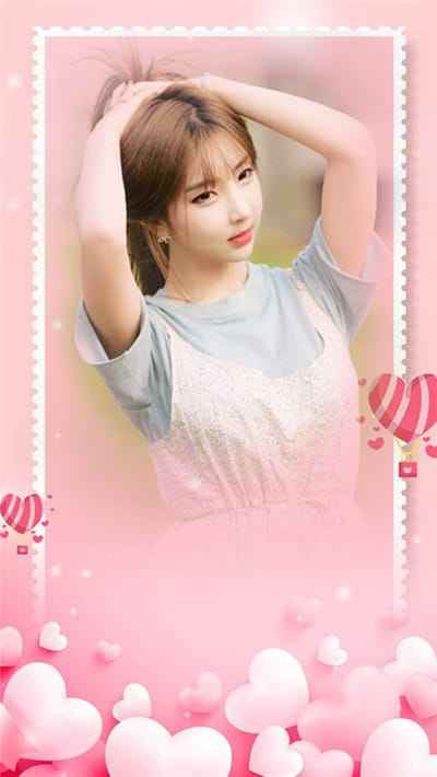 Tạo hình nền điện thoại với nền hồng và những trái tim dễ thường