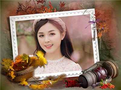 Ghép ảnh vào khung ảnh hoài niệm với chiếc đèn cổ