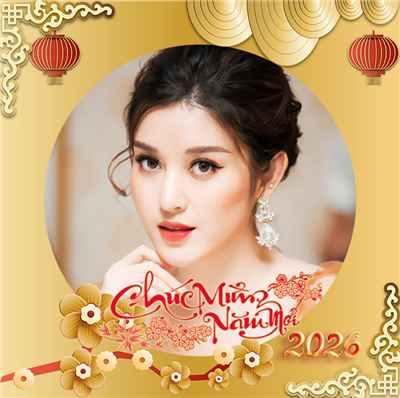 Tạo ảnh ghép làm avata với đèn lồng đỏ mang lại may mắn chào năm mới 2026