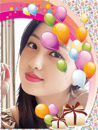 Chép khung ảnh chúc mừng sinh nhật với hàng ngàn gói quà và bóng bay