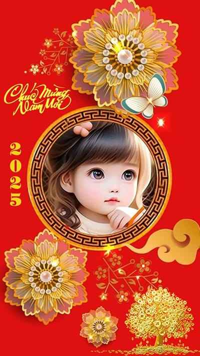 Tạo ảnh ghép với hoa công nghệ ai làm hình nền điện thoại chào đón năm mới 2025