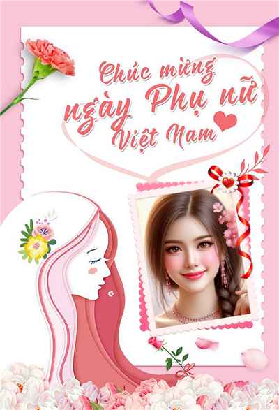 Tạo ảnh ghép với khung ảnh biểu tượng người phụ nữ chúc mừng ngày 20/10