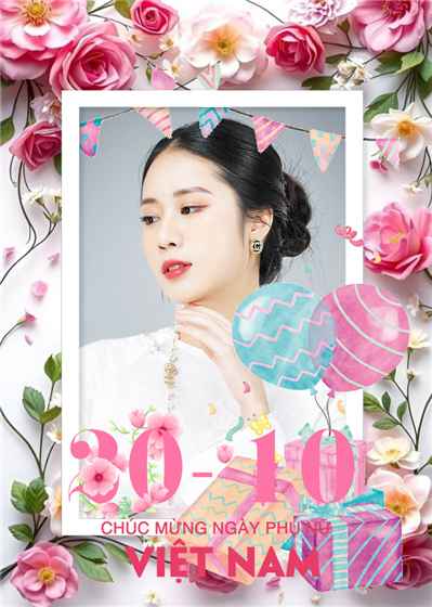 Tạo thiệp ảnh hoa đẹp cùng với những gói quà chúc mừng ngày 20 tháng 10