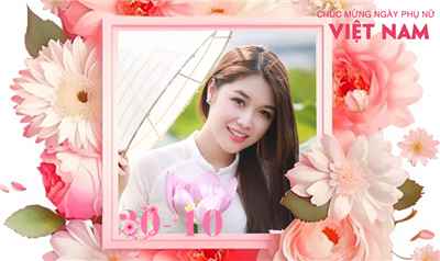 Tạo thiệp ảnh hoa nghệ thuật đẹp rực rỡ chúc mừng ngày 20/10