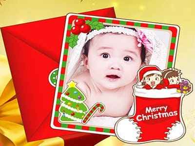 Ảnh giáng sinh cho bé yêu trang trí màu đỏ rực rỡ