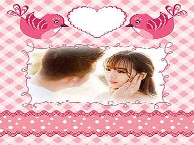 Ghép khung ảnh tình yêu lãng mạn bên đôi chim non