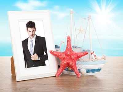 Khung ảnh phối cảnh thuyền san hô đẹp