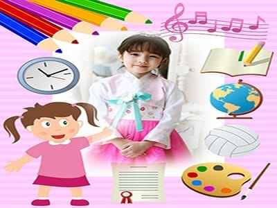 Khung ảnh cô bé học nhạc