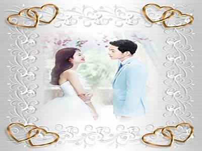 Khung hình ảnh cưới trái tim yêu thương