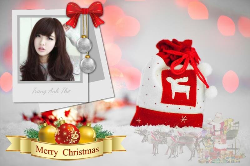 Ảnh chiếc mũ hình chú tuần lộc của ông già noel chúc mừng giáng sinh