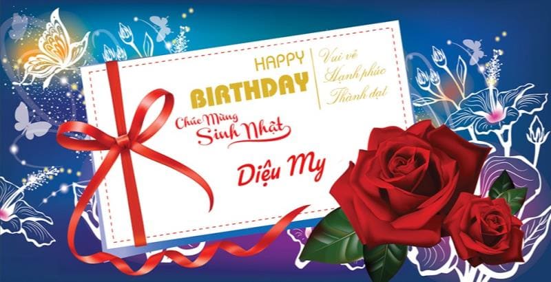 Tạo thiệp bằng cách viết chữ lên ảnh thiệp hoa đẹp chúc mừng sinh nhật