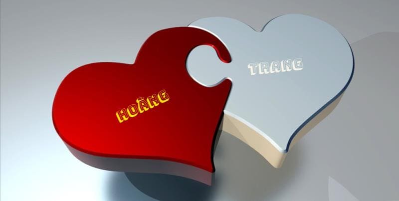 Hai trái tim biểu tượng tình yêu đôi lứa