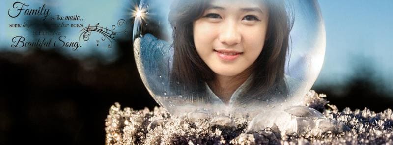 Ghép hình vào quả cầu tuyết