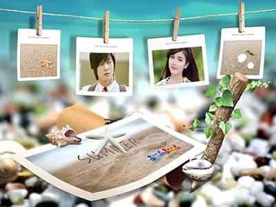 Ghép 2 ảnh tình yêu vào khung ảnh về biển mùa hè