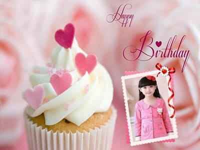 Khung ảnh ghép hình cùng bánh sinh nhật đẹp