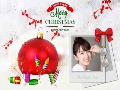 Khung ảnh pháo và bông tuyết đẹp