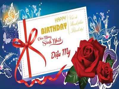 Tạo thiệp bằng cách viết chữ lên ảnh thiệp hoa đẹp chúc mừng sinh nhật
