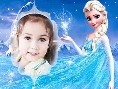 Ghép khung ảnh công chúa elsa chúc mừng giáng sinh