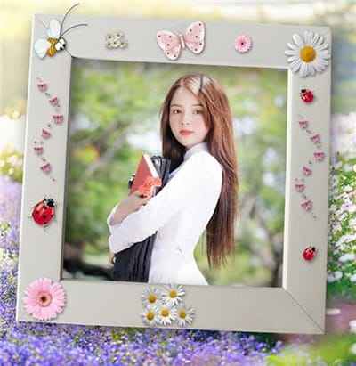 Ghép khung ảnh hoa kết hợp tinh tế với côn trùng đẹp