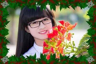 Khung ảnh tạo viền chúc mừng giáng sinh