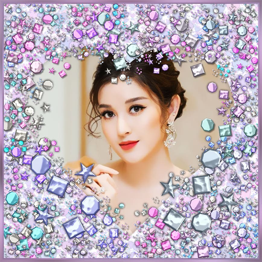 Tạo khung ảnh với những viên kim cường tạo hình trái tim đẹp mắt