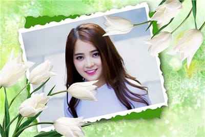 Ghép khung ảnh trang trí với hoa lay ơn