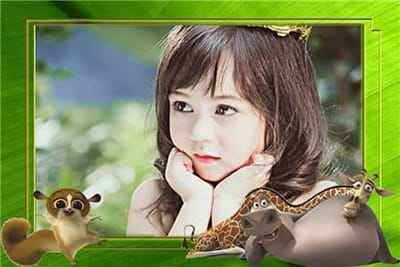 Tạo ảnh đẹp với khung hình màu xanh tươi mát và các con vật ngộ nghĩnh