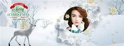 Tạo ảnh bìa đón noel với hoa tuyết và chú tuần lộc tuyệt đẹp